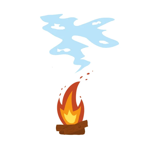 Mavi dumanlı odun ateşi