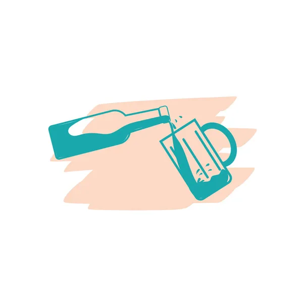 Bira şişesi ikonu bira bardağına bira dolduruyor.