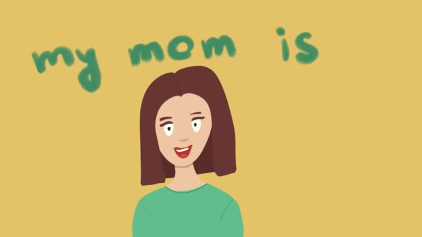 Animation Für Mama Ich Liebe Dich — Stockvideo
