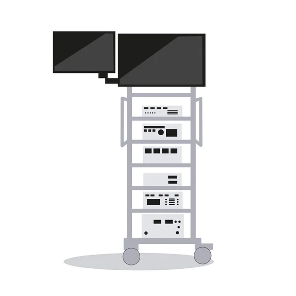 modern laparoscopic apparatus stands on the floor, vector illustration.