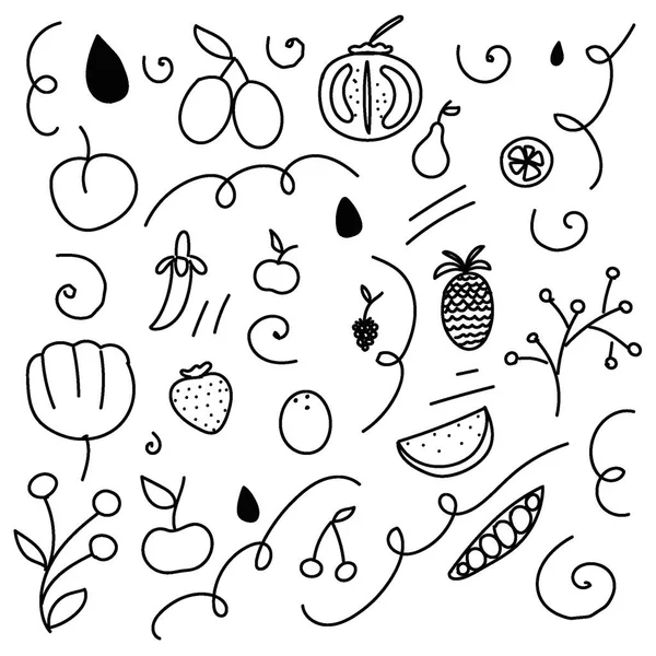 Sonbahar sebzeleri ve meyve vektör görüntüsü. Vektör illüstrasyonu