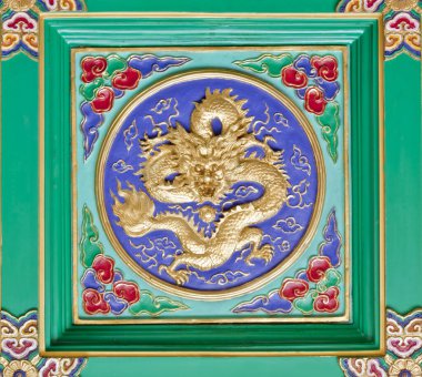 ejderha çerçeve, tapınakta pencere için dekorasyon chainese tarzı