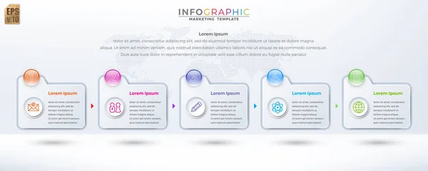Design Vetorial Infográfico Pasta Modelo Colorido Empresarial Ícone Círculo Opções — Vetor de Stock