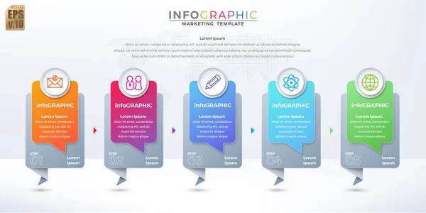 Infográfico Design Negócios Ícones Círculo Colorido Isolado Vetor Modelo Opções — Vetor de Stock