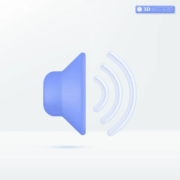 Blue Sound Hangszóró Ikon Szimbólumok Fém Max Hangerő Hangos Csendes — Stock Vector