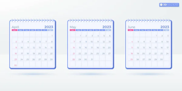 Meses Calendario 2023 Plantillas Diseño Corporativo Calendario Vertical Mensual Simple — Vector de stock