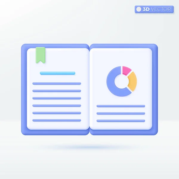 Diary Circle Diagram Icon Symbols Bookmark Book Magazine Education Concept — Stock Vector