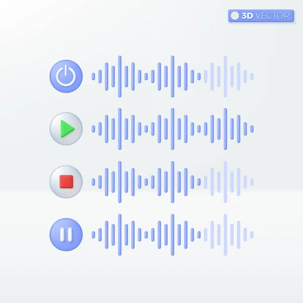 Icono Control Sonido Símbolos Botón Música Reproducir Pausar Vídeo Audio — Archivo Imágenes Vectoriales