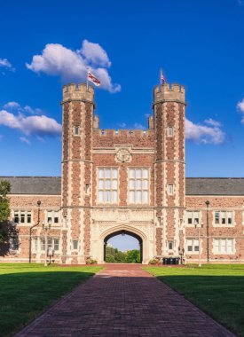 St. Louis, Missouri - 08.22.2022 - Brookings Hall on the Danforth Campus of Washington University in St. Louis.