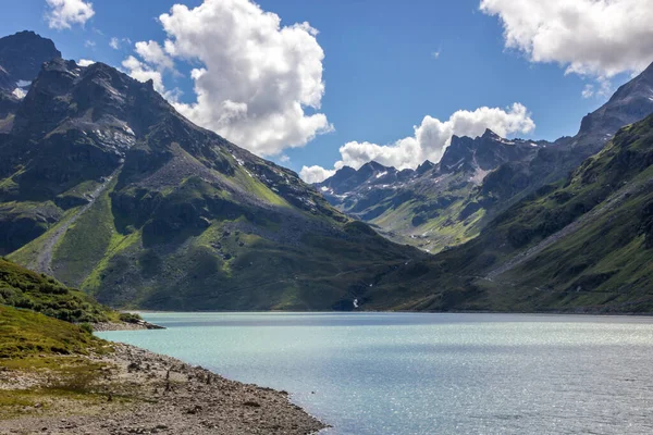 Silvretta Lago Montaña Austria Los Alpes —  Fotos de Stock