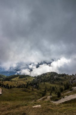 Mountain trail Cinque Torri in Dolomites