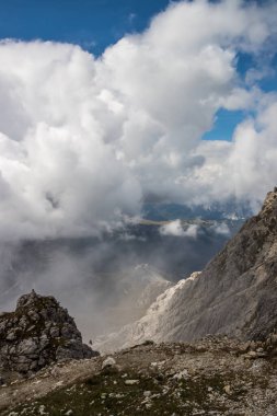 Mountain trail Cinque Torri in Dolomites