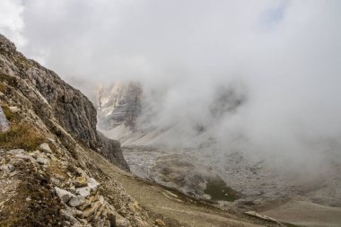 Mountain trail Lagazoui in Dolomites