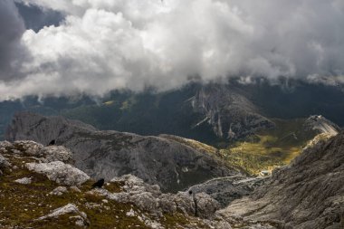 Mountain trail Lagazoui in Dolomites