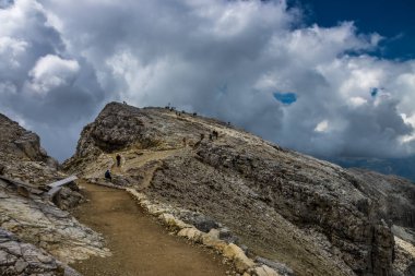 Mountain trail Lagazuoi in Dolomites