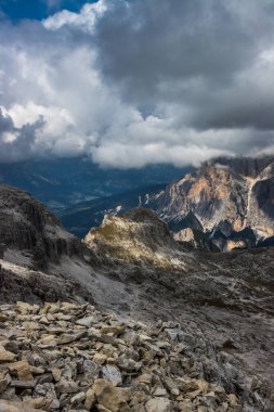 Mountain trail Lagazuoi in Dolomites