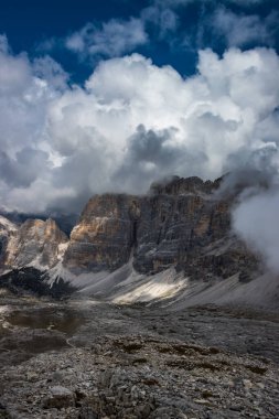 Mountain trail Lagazuoi in Dolomites