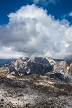 Mountain trail Lagazuoi in Dolomites