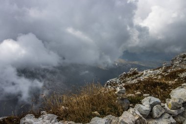 Mountain trail Lagazuoi in Dolomites