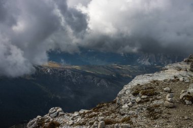 Mountain trail Lagazuoi in Dolomites