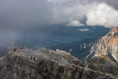 Mountain trail Lagazuoi in Dolomites