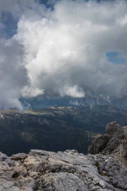 Mountain trail Lagazuoi in Dolomites
