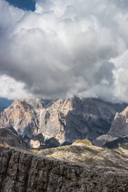 Mountain trail Lagazuoi in Dolomites