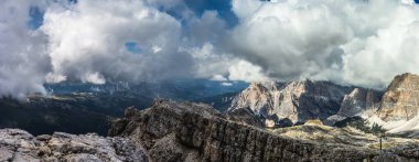 Mountain trail Lagazuoi in Dolomites