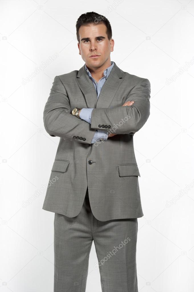 Athletic White Male Model in Suit