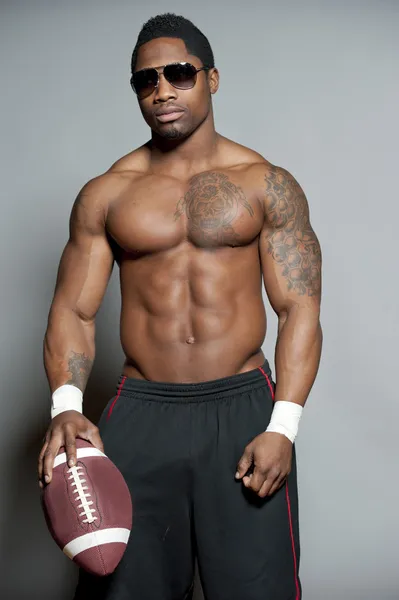 African American football player — Stock Photo, Image