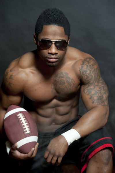 African American football player