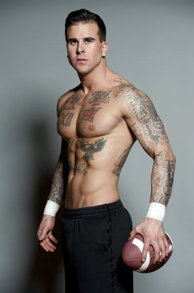 White Male Football Player — Stock Image White Male Football Player Stock Image