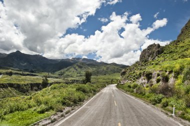 Peruvian roadway near Arequipa Peru clipart