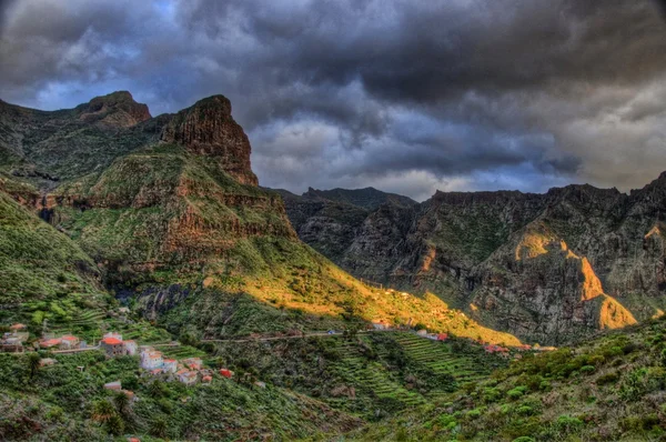 Sunset in North-West mountains of Tenerife, Canarian Islands — Stock Photo, Image
