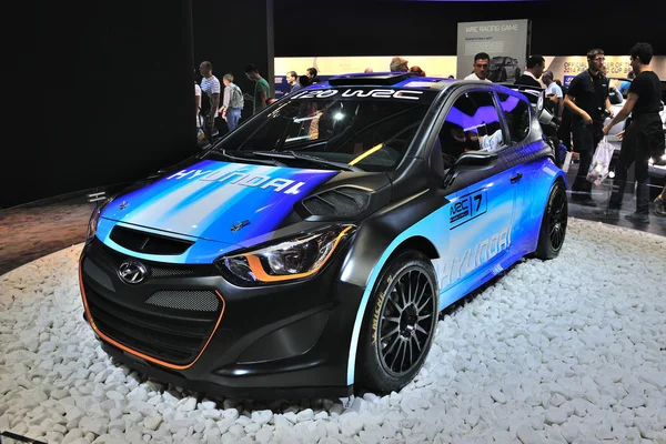 FRANKFURT - SEPT 14: Hyundai i20 WRC 2014 presented as world pre Stock Image