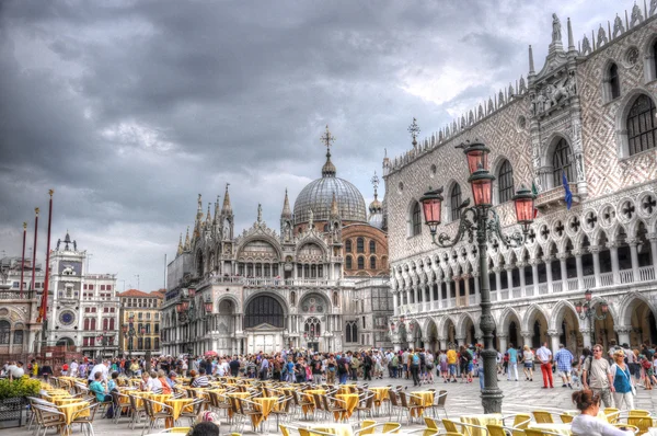 Doge Sarayı ve piazza san marco, Venedik, İtalya (hdr) — Stok fotoğraf