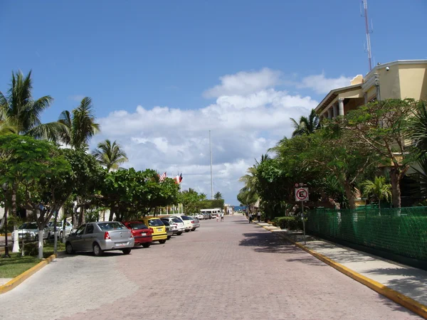 Street to the sea in Playa del Carmen — Stock Photo, Image