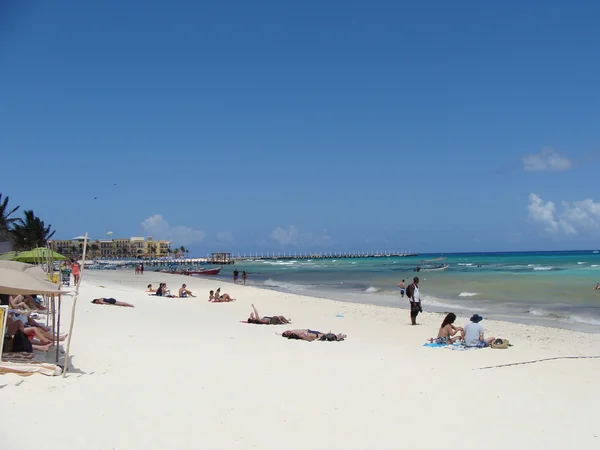 Meksika Karayip Denizi, Playa del Carmen Sahili — Stok fotoğraf