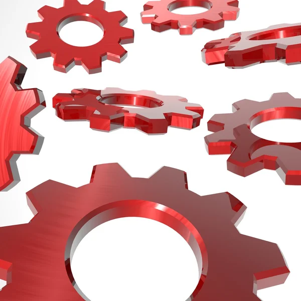 Gears Background Red — Stock Photo, Image