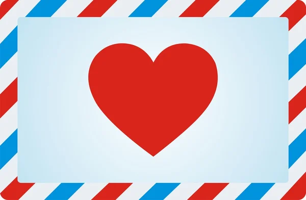 Enveloppe avec coeur de Saint-Valentin — Image vectorielle