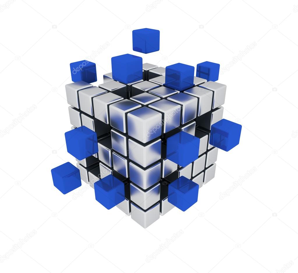 Business Teamwork Cube Blue