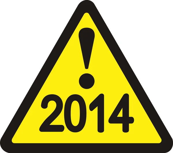 Sarı uyarı yol işareti 2014 — Stok Vektör