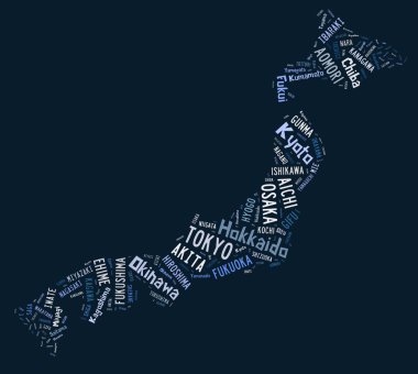Japonya ili listeleri Japonya Haritası (mavi üzerindeki)
