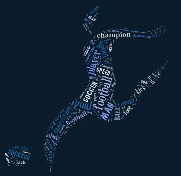 Fußballer-Piktogramm auf blauem Hintergrund — Stockfoto