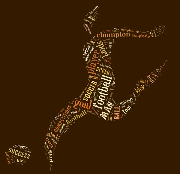 Fotboll spelare pictogram på brun bakgrund — Stockfoto