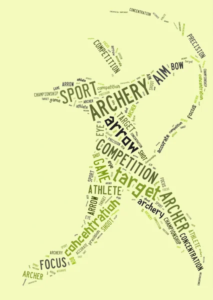 Пиктограмма стрельбы из лука на зеленом фоне Стоковое Изображение