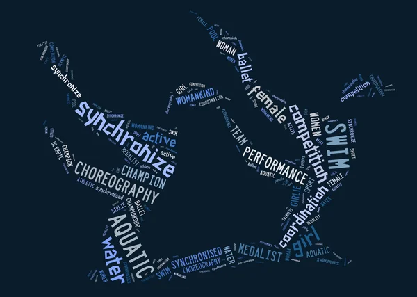 Синхронная плавательная пиктограмма на голубом фоне Лицензионные Стоковые Изображения