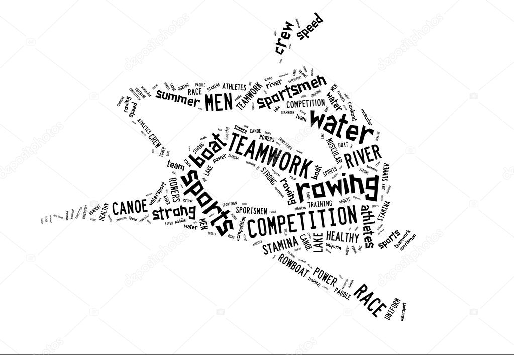 Rowing boat pictogram on white background
