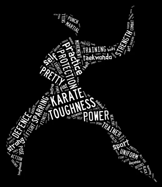 Karate pictogram on black background — Stock Photo, Image