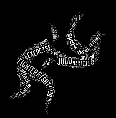 Judo sembol siyah arka plan üzerine